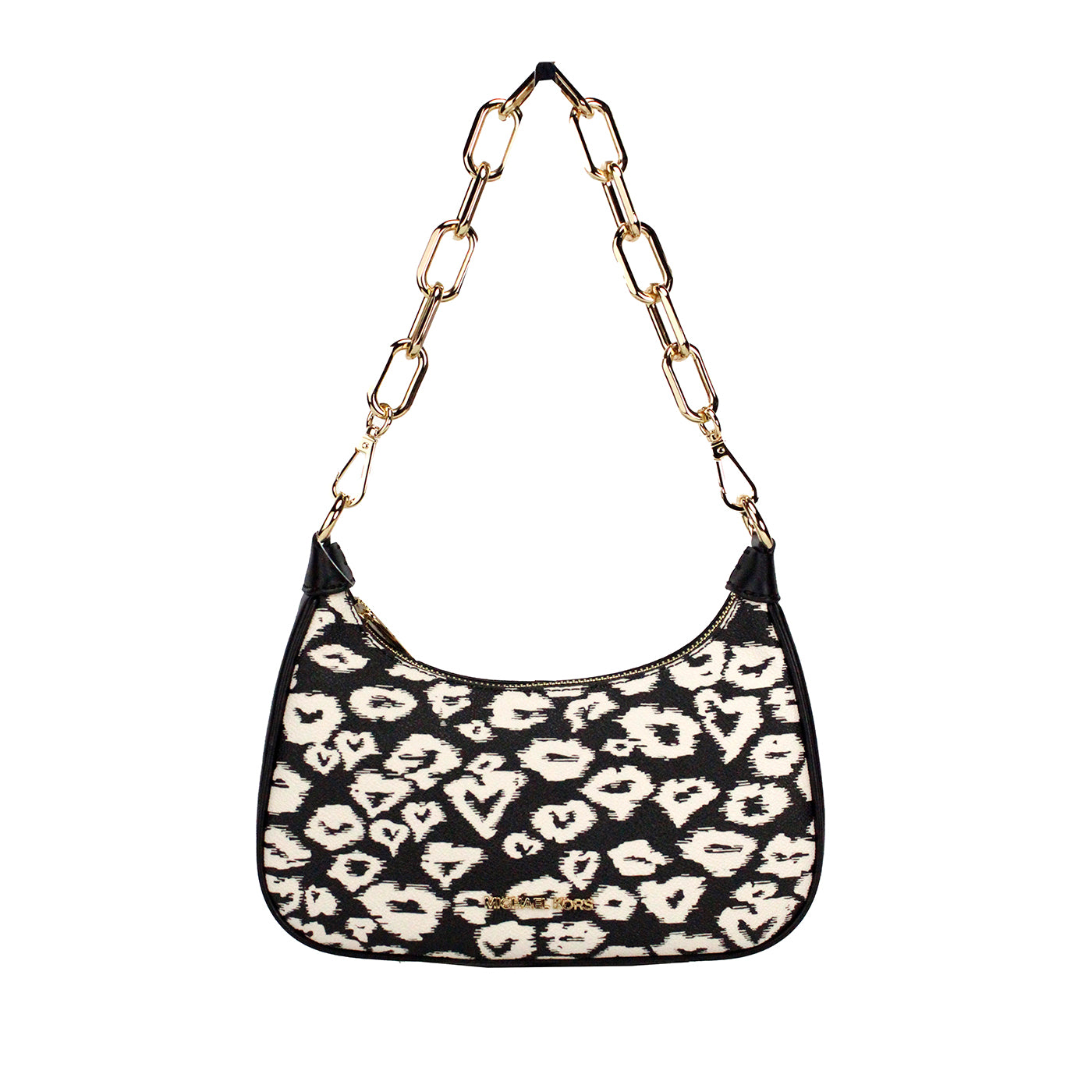 Cora Medium Heart Print PVC Zip Pouchette Crossbody Bag - GLAMHUB BOUTIQUE 