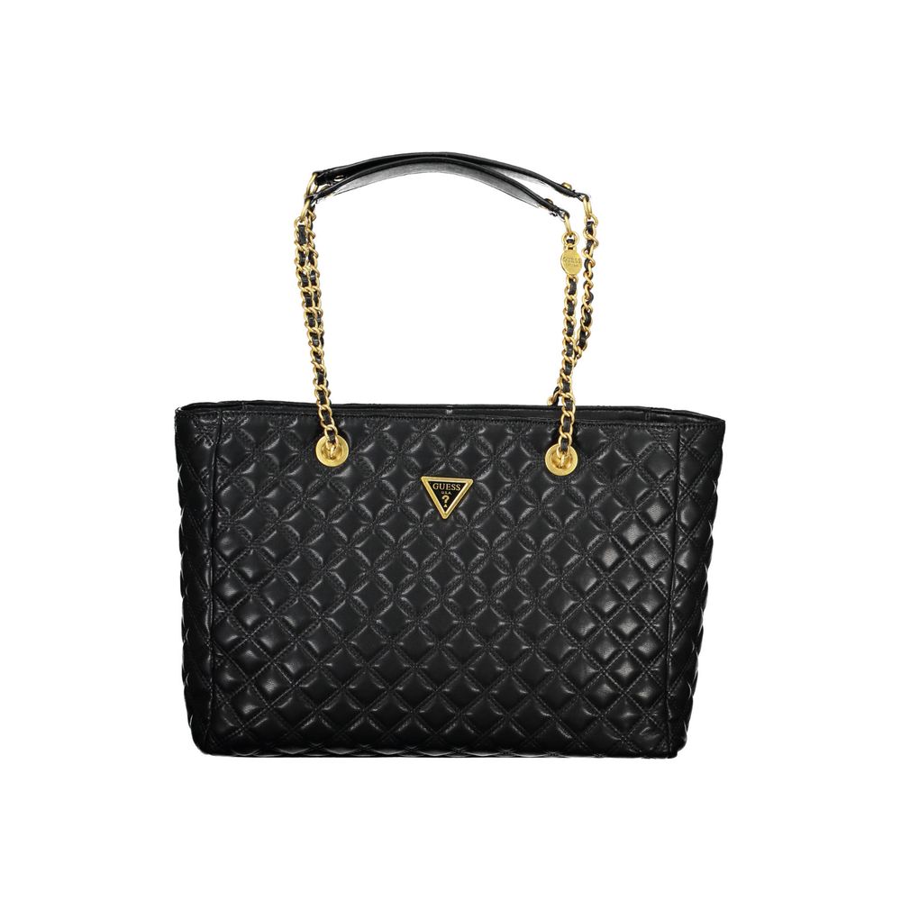 Black Polyethylene Handbag - GLAMHUB BOUTIQUE 