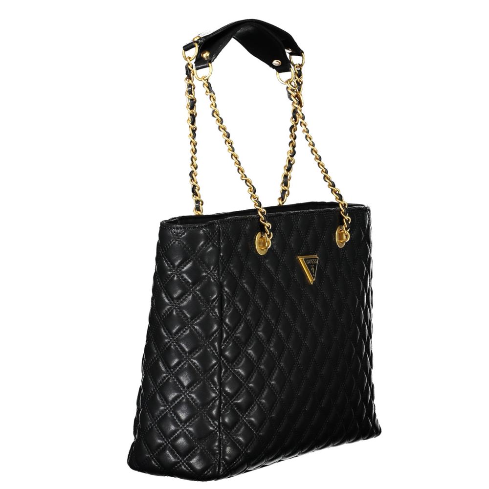 Black Polyethylene Handbag - GLAMHUB BOUTIQUE 