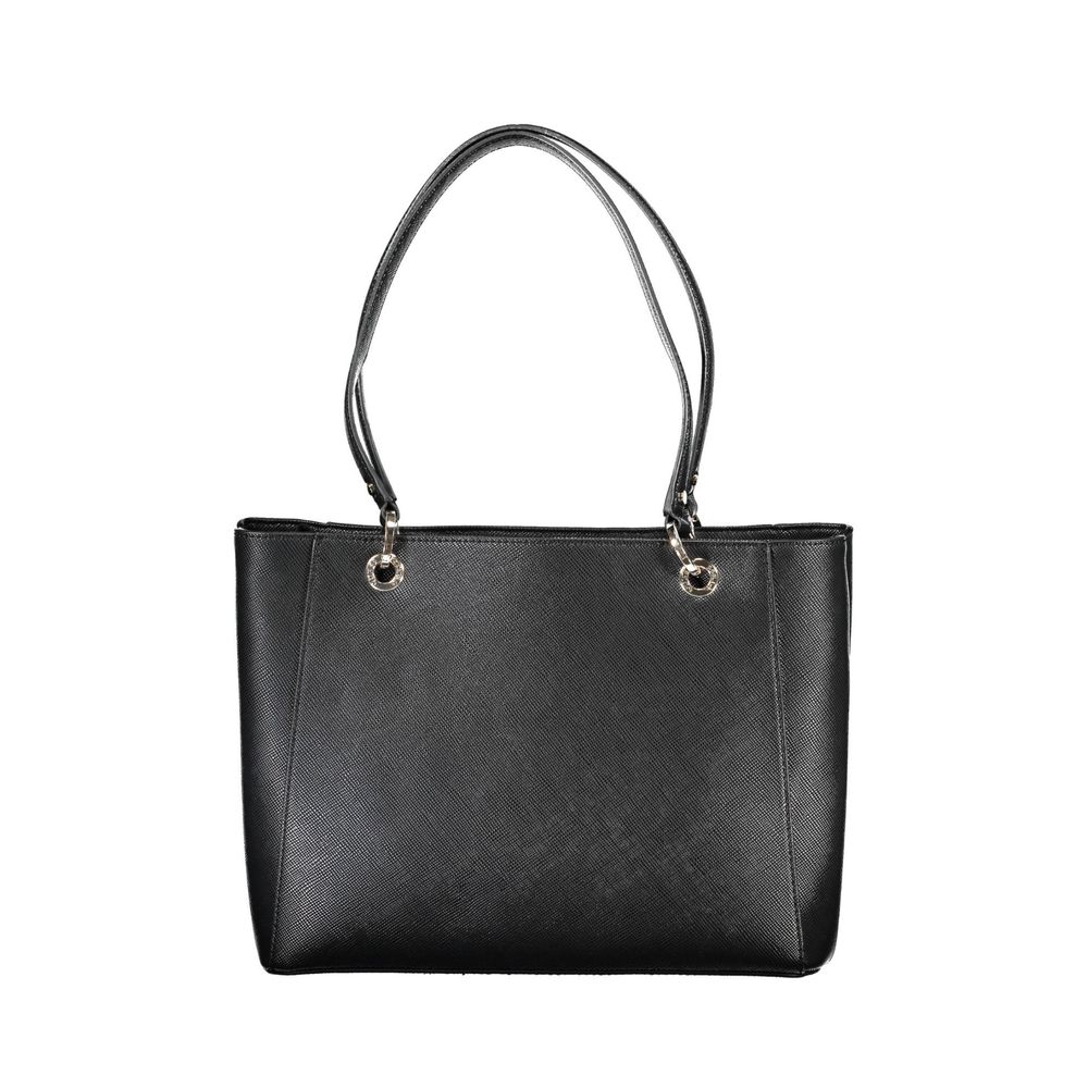 Black Polyethylene Handbag - GLAMHUB BOUTIQUE 