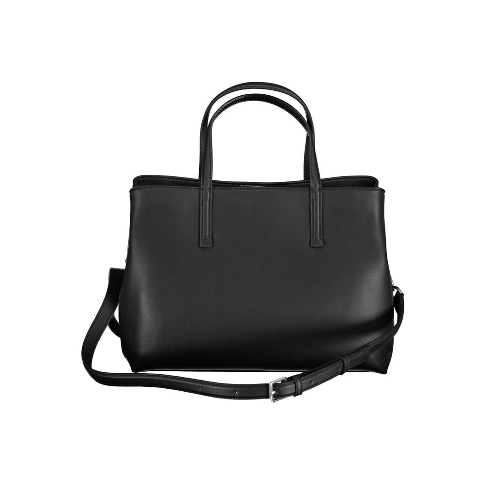 Black Polyester Handbag - GLAMHUB BOUTIQUE 