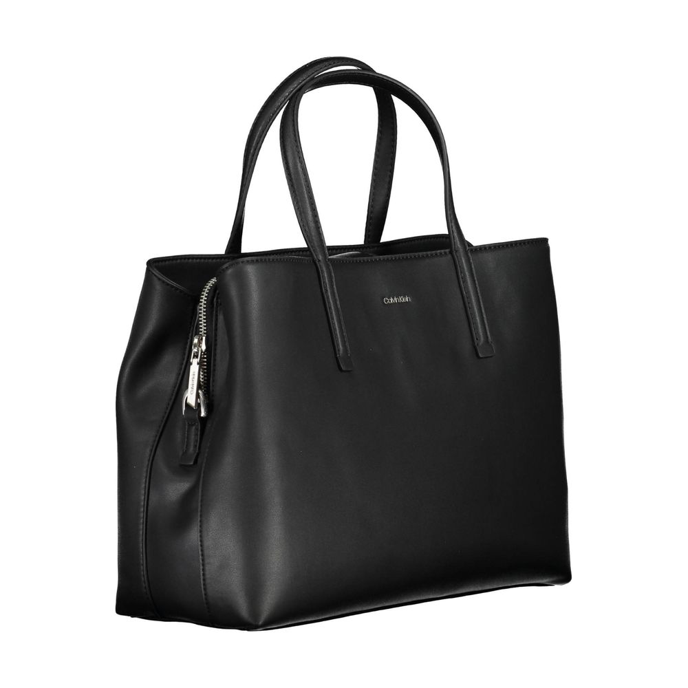 Black Polyester Handbag - GLAMHUB BOUTIQUE 