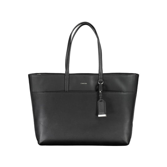 Black Polyester Handbag - GLAMHUB BOUTIQUE 