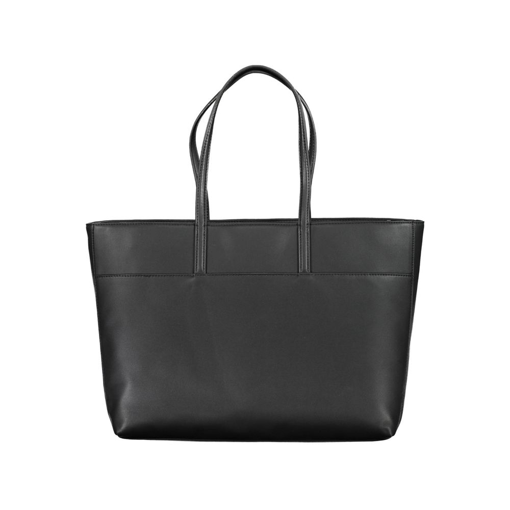 Black Polyester Handbag - GLAMHUB BOUTIQUE 