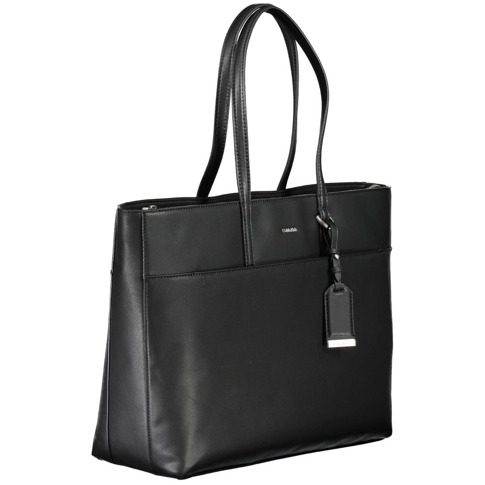 Black Polyester Handbag - GLAMHUB BOUTIQUE 