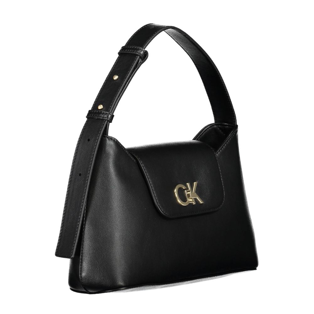 Black Polyester Handbag - GLAMHUB BOUTIQUE 