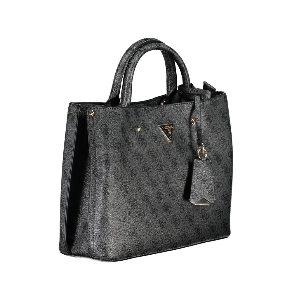 Black Polyethylene Handbag - GLAMHUB BOUTIQUE 