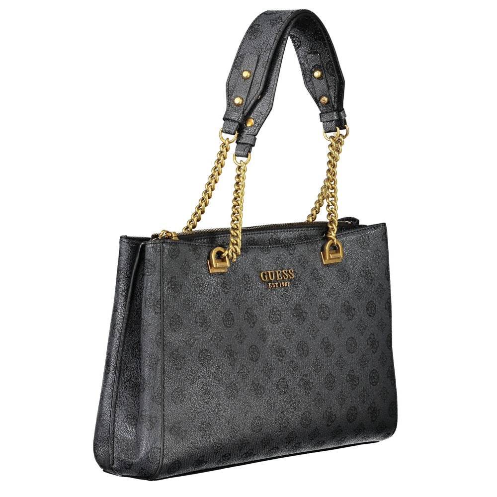 Black Polyethylene Handbag - GLAMHUB BOUTIQUE 