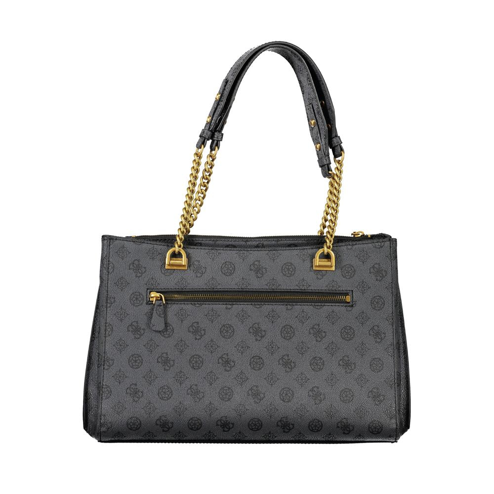 Black Polyethylene Handbag - GLAMHUB BOUTIQUE 