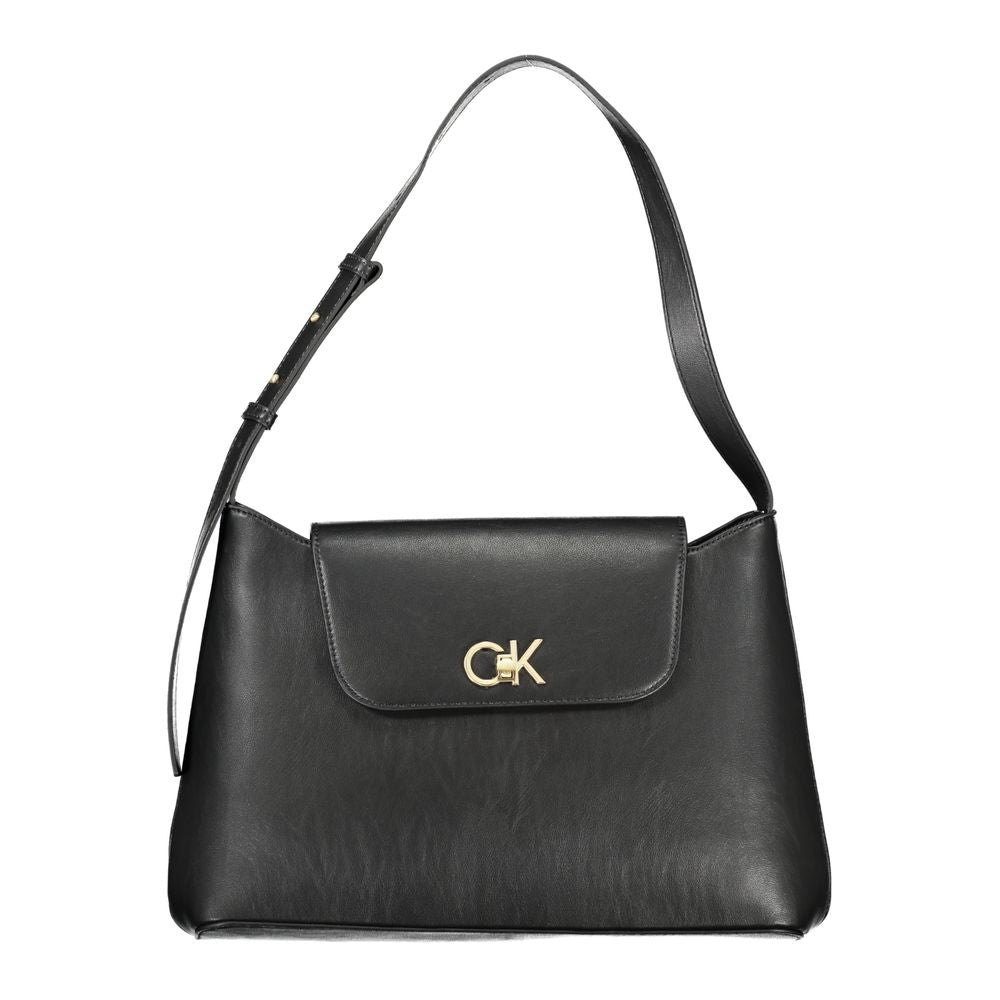 Black Polyester Handbag - GLAMHUB BOUTIQUE 