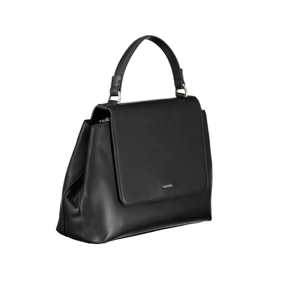 Black Polyester Handbag - GLAMHUB BOUTIQUE 