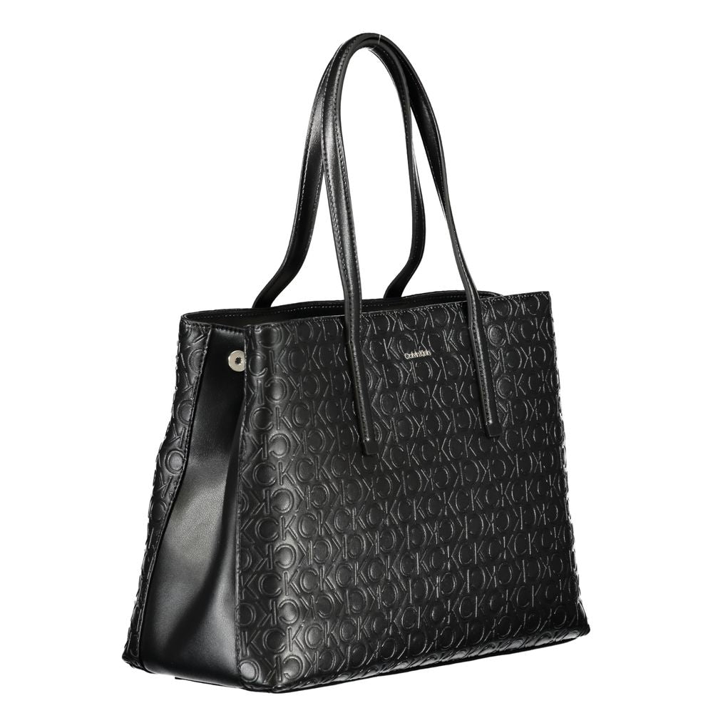 Black Polyester Handbag - GLAMHUB BOUTIQUE 