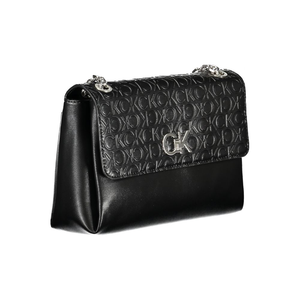 Black Polyester Handbag - GLAMHUB BOUTIQUE 