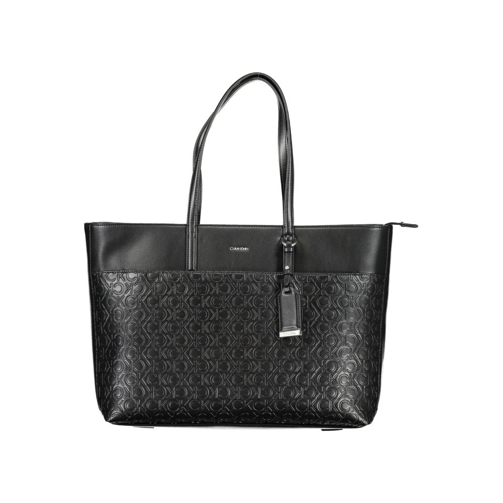 Black Polyester Handbag - GLAMHUB BOUTIQUE 