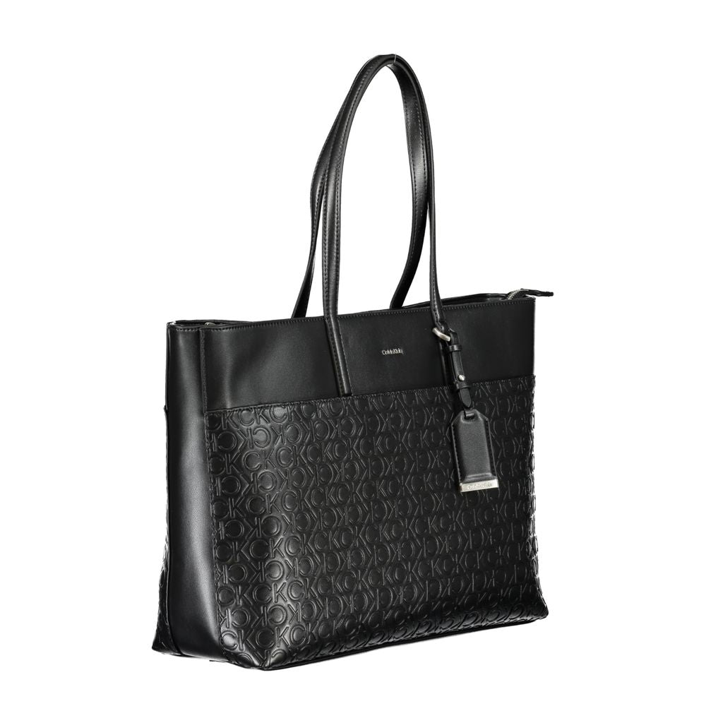 Black Polyester Handbag - GLAMHUB BOUTIQUE 