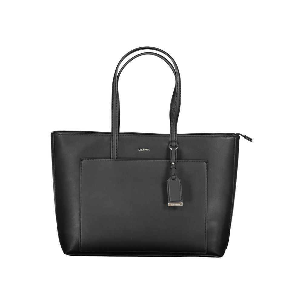 Black Polyester Handbag - GLAMHUB BOUTIQUE 