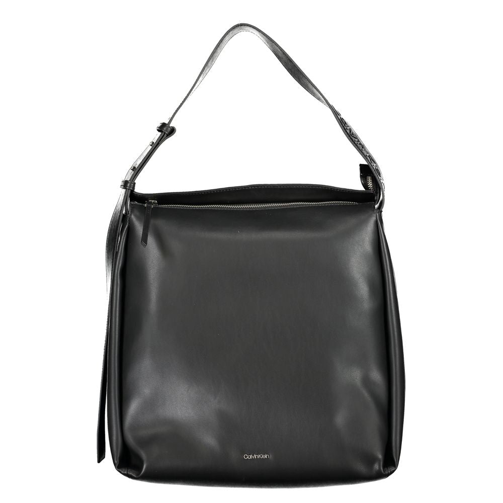 Black Polyester Handbag - GLAMHUB BOUTIQUE 