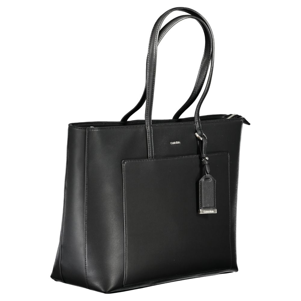 Black Polyester Handbag - GLAMHUB BOUTIQUE 