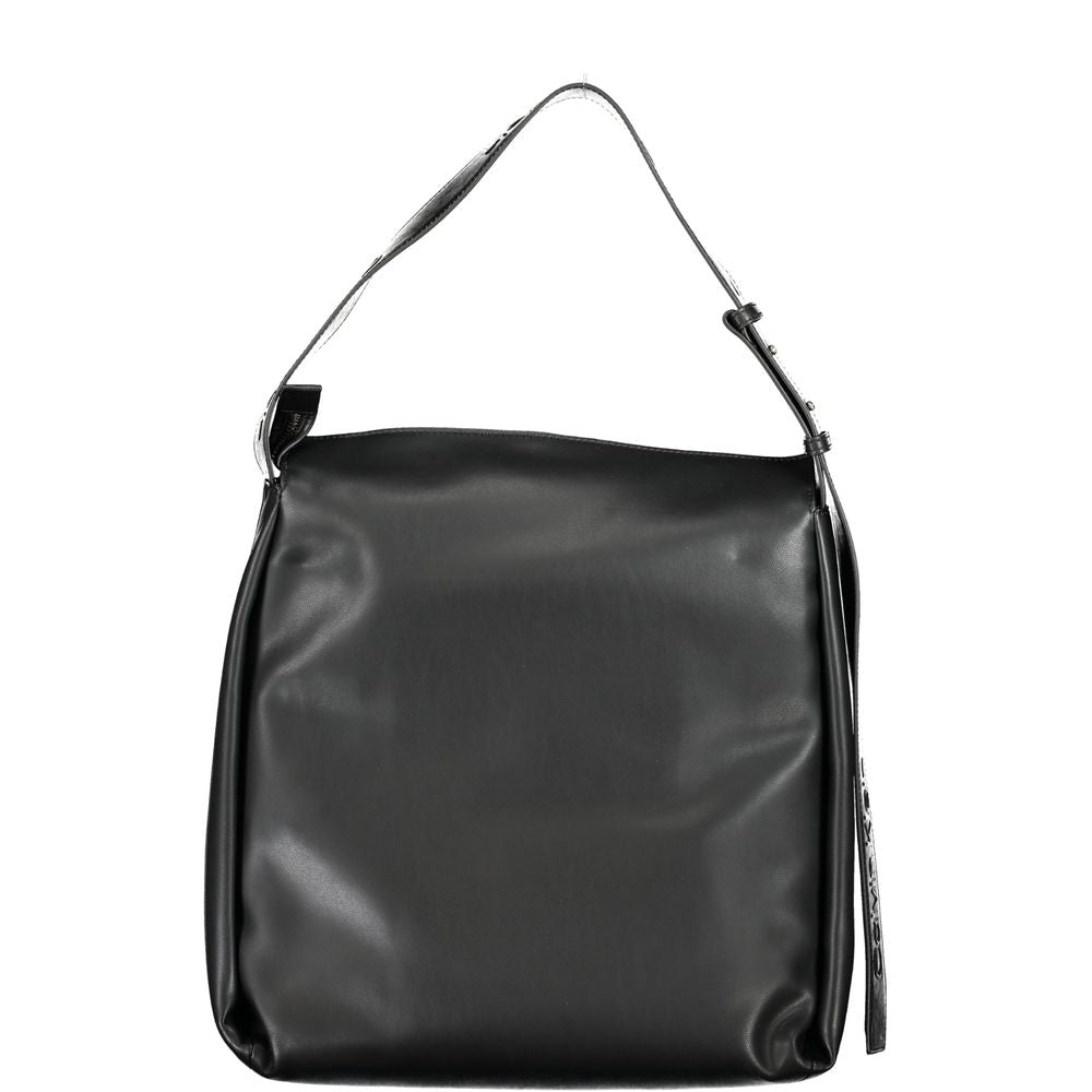 Black Polyester Handbag - GLAMHUB BOUTIQUE 