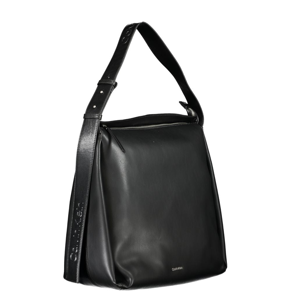 Black Polyester Handbag - GLAMHUB BOUTIQUE 