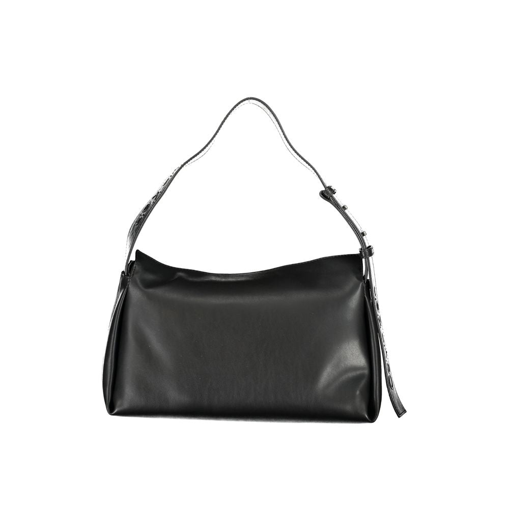 Black Polyester Handbag - GLAMHUB BOUTIQUE 