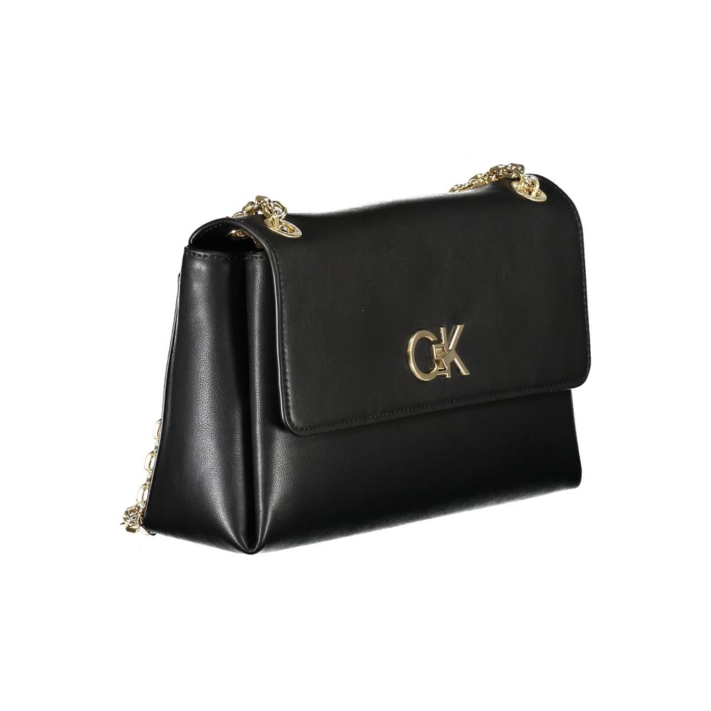 Black Polyester Handbag - GLAMHUB BOUTIQUE 