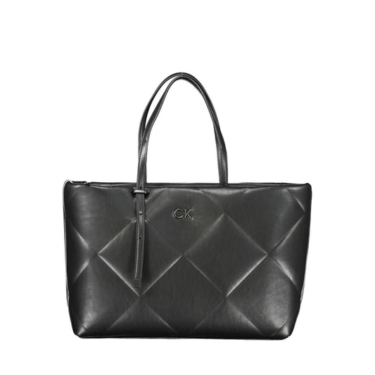 Black Polyester Handbag - GLAMHUB BOUTIQUE 