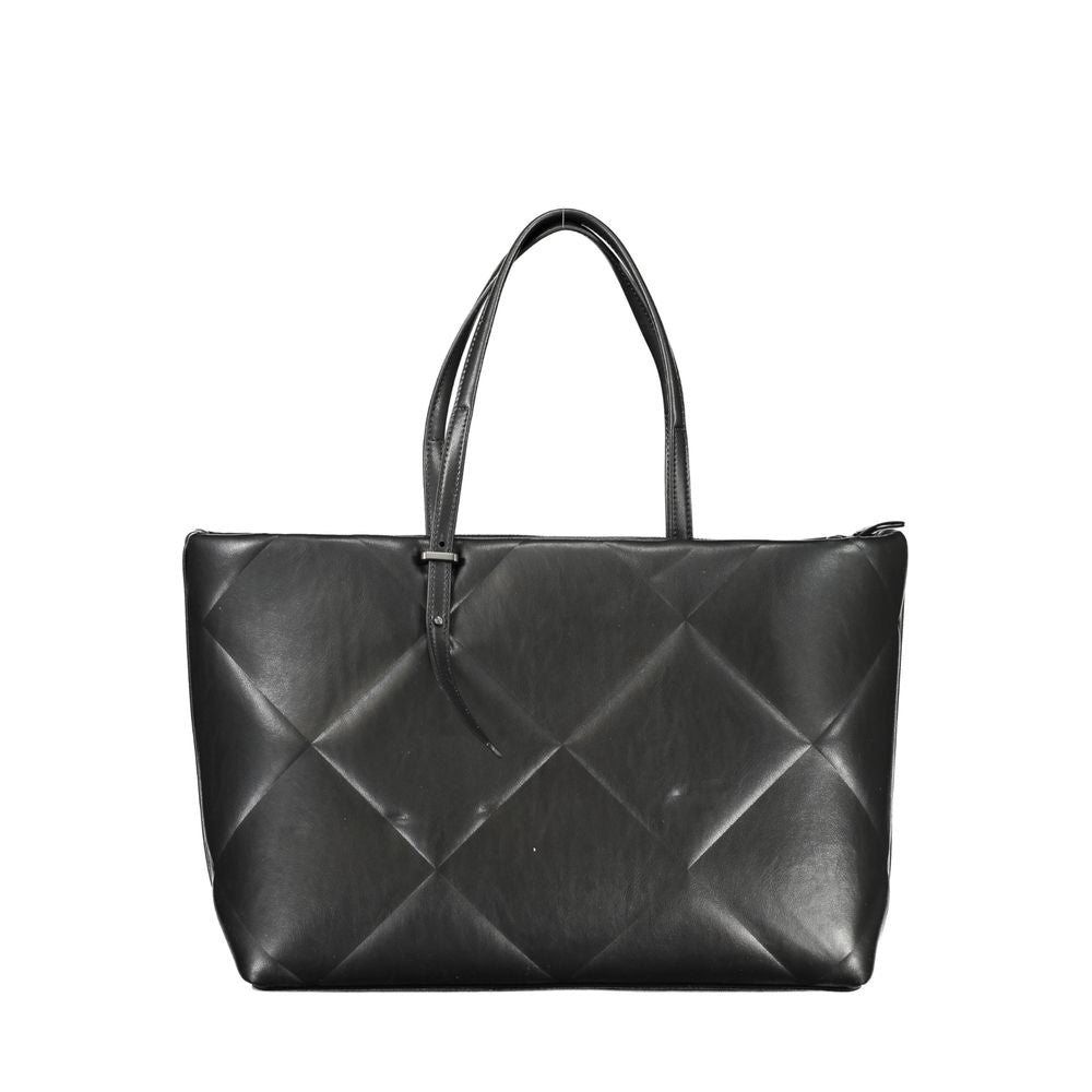 Black Polyester Handbag - GLAMHUB BOUTIQUE 