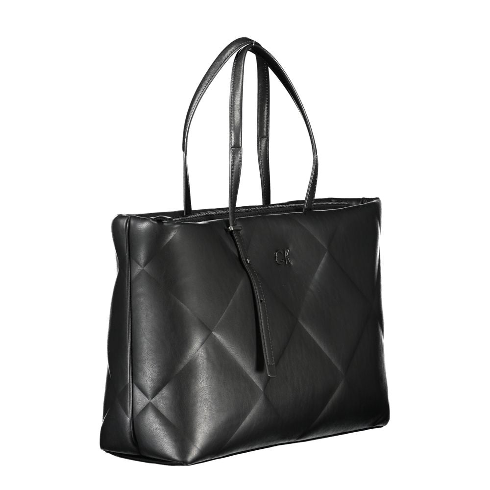 Black Polyester Handbag - GLAMHUB BOUTIQUE 