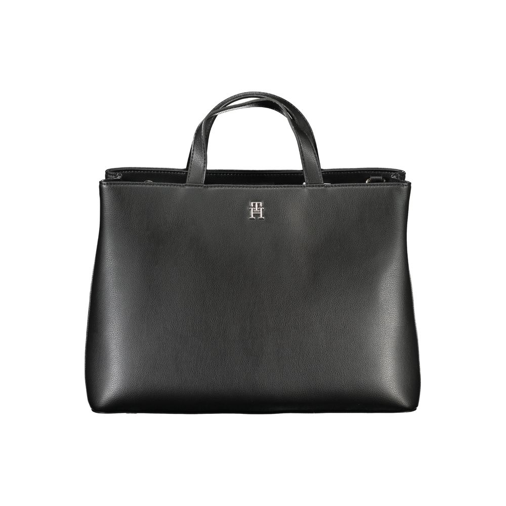 Black Polyester Handbag - GLAMHUB BOUTIQUE 