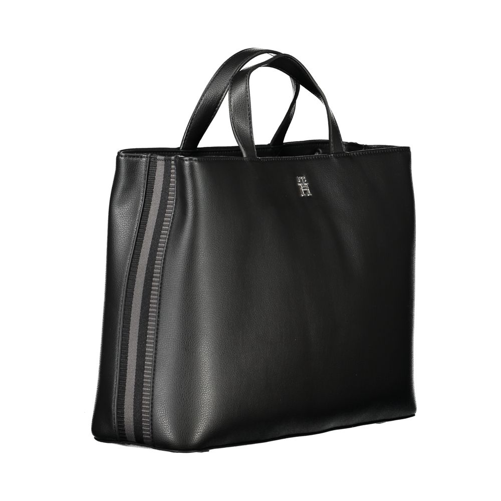 Black Polyester Handbag - GLAMHUB BOUTIQUE 