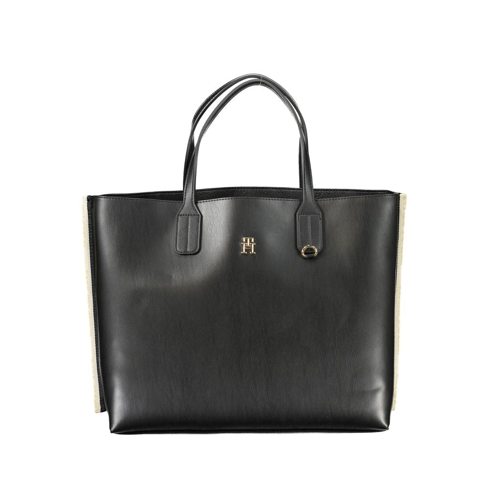 Black Polyethylene Handbag - GLAMHUB BOUTIQUE 