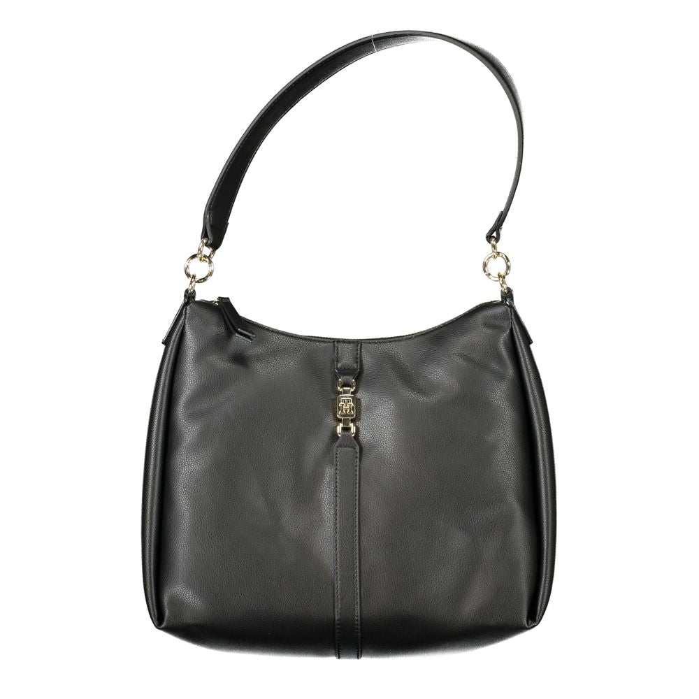 Black Polyester Handbag - GLAMHUB BOUTIQUE 