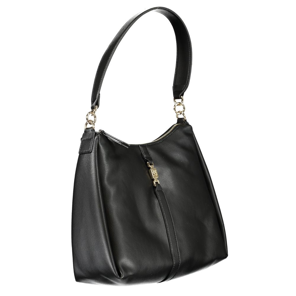 Black Polyester Handbag - GLAMHUB BOUTIQUE 