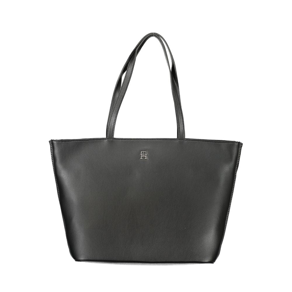 Black Polyester Handbag - GLAMHUB BOUTIQUE 