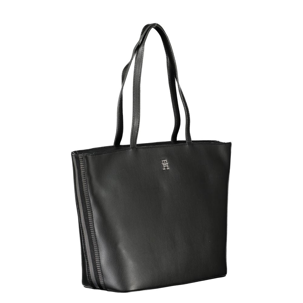 Black Polyester Handbag - GLAMHUB BOUTIQUE 