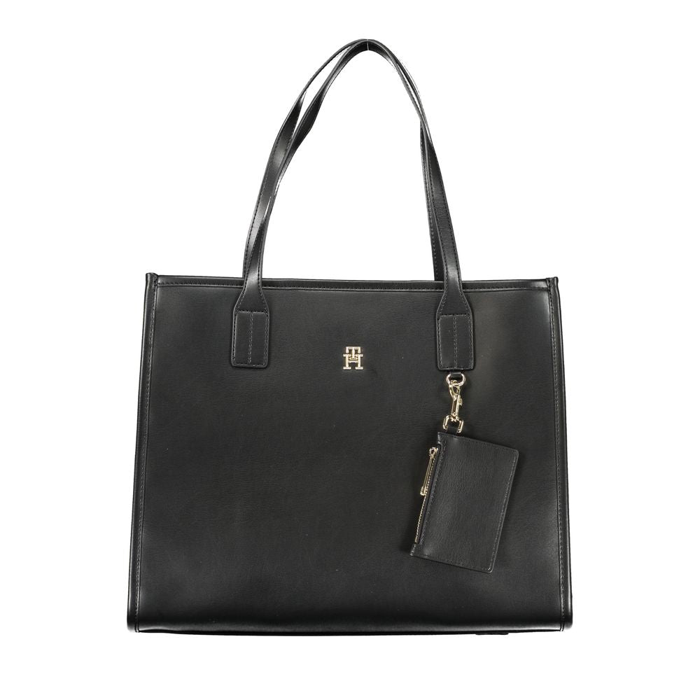 Black Polyethylene Handbag - GLAMHUB BOUTIQUE 