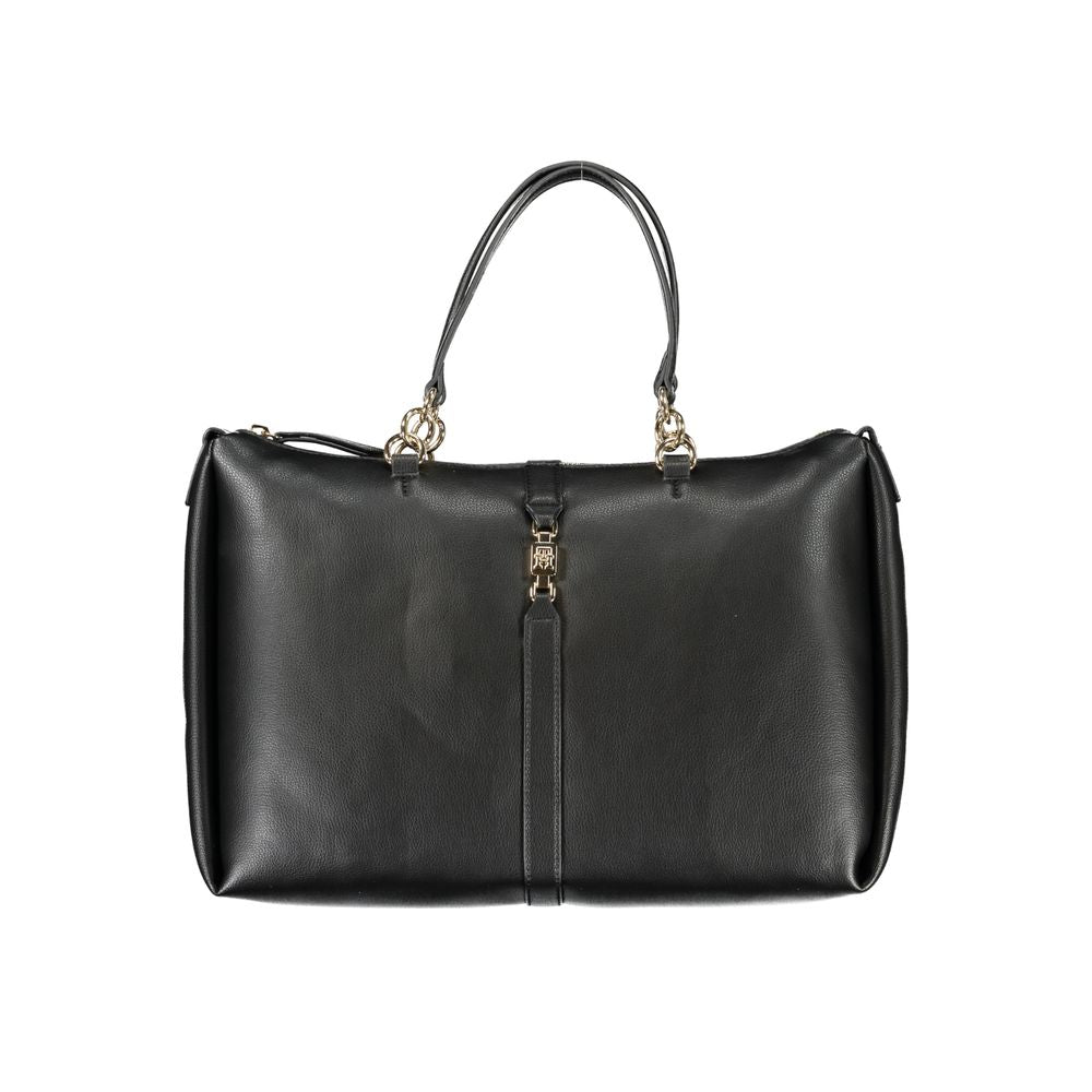 Black Polyester Handbag - GLAMHUB BOUTIQUE 