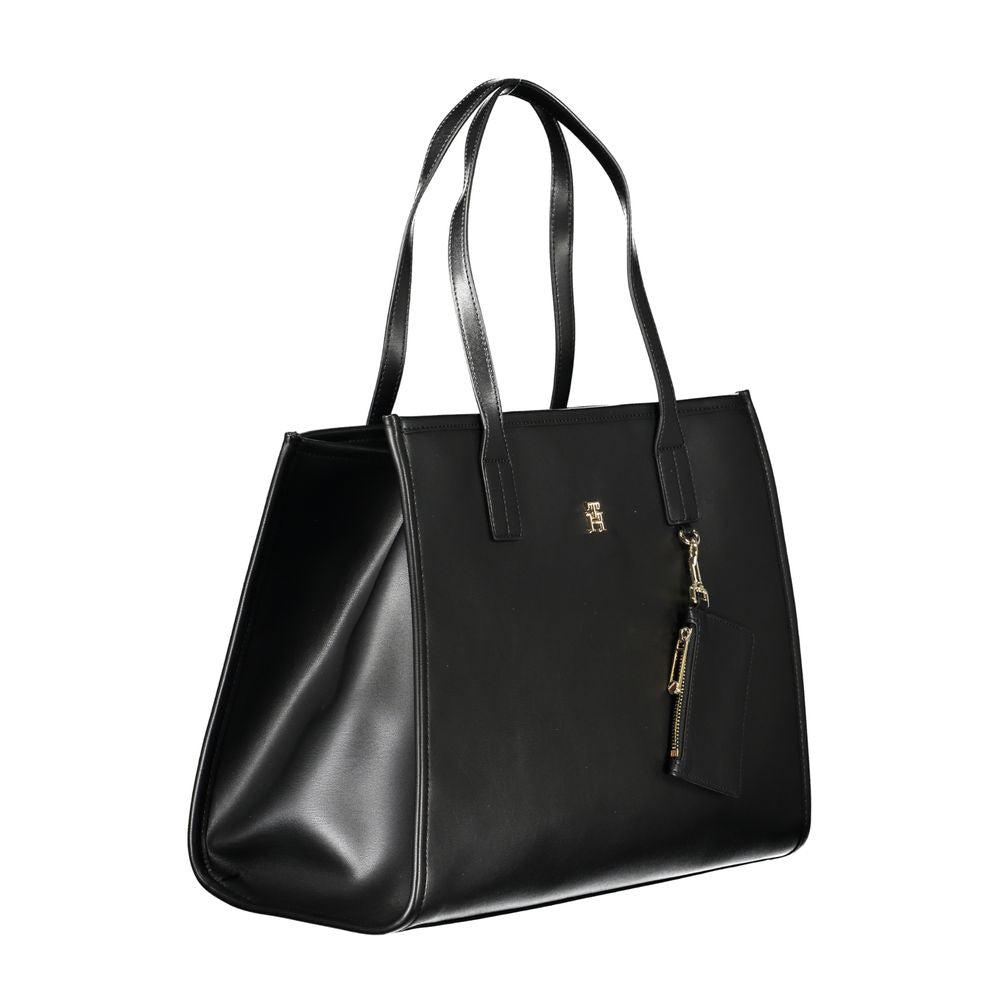 Black Polyethylene Handbag - GLAMHUB BOUTIQUE 