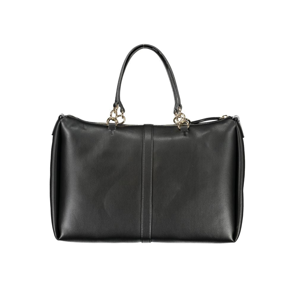 Black Polyester Handbag - GLAMHUB BOUTIQUE 