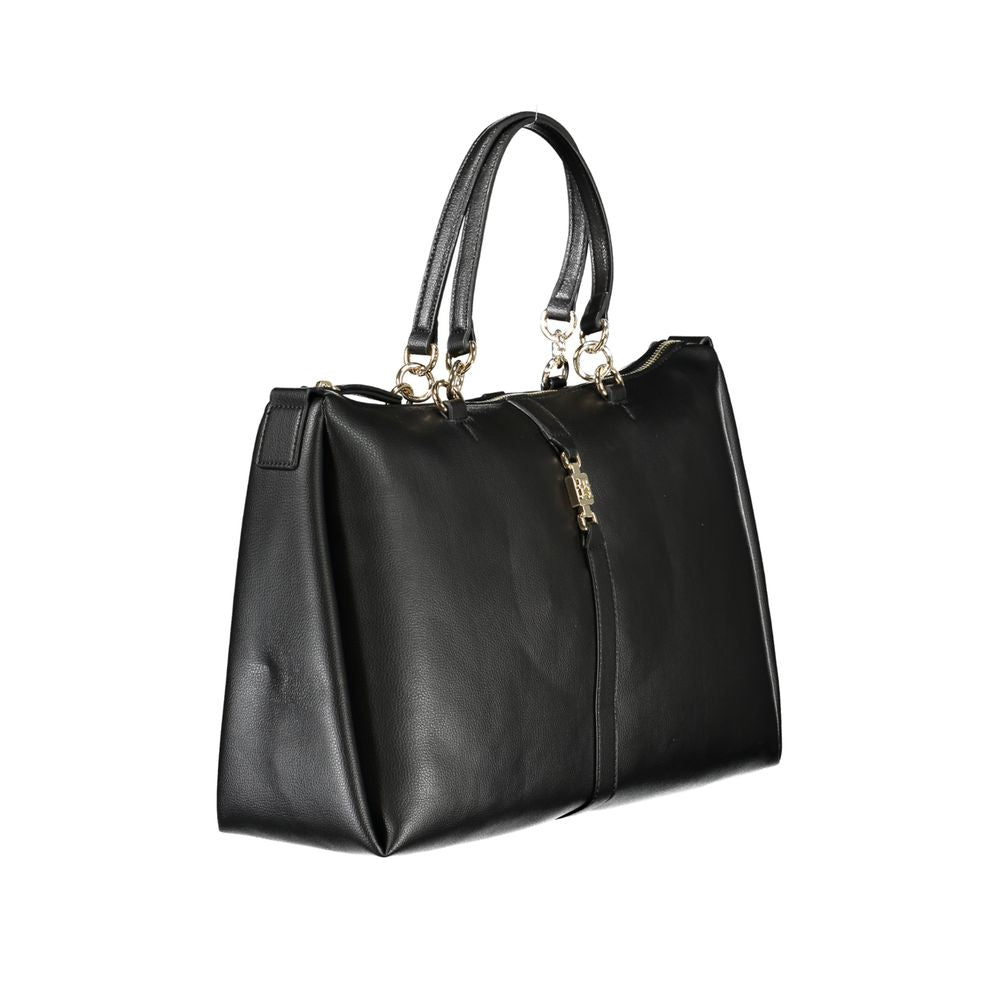 Black Polyester Handbag - GLAMHUB BOUTIQUE 