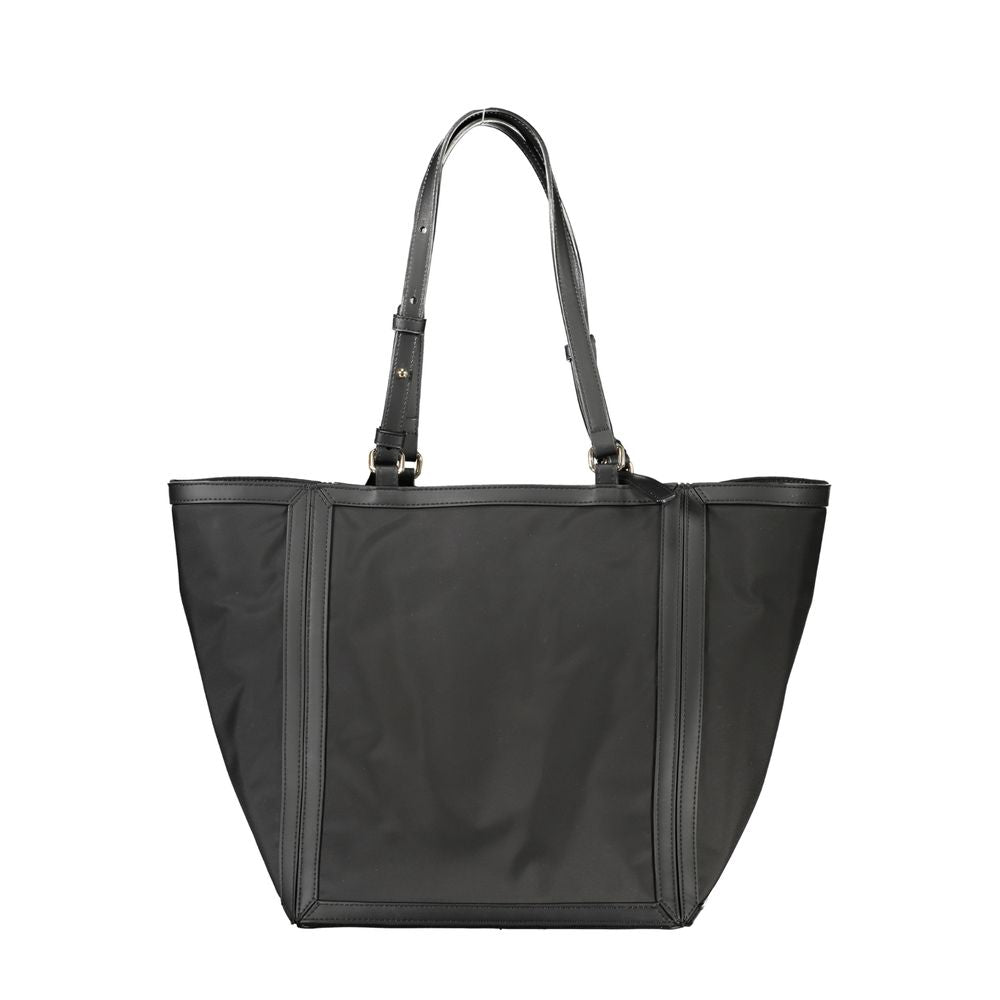 Black Polyester Handbag - GLAMHUB BOUTIQUE 