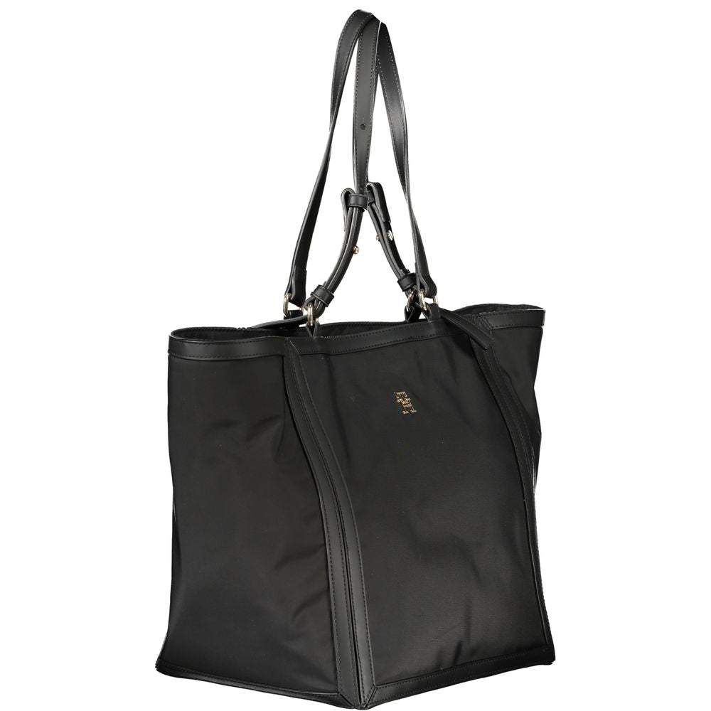 Black Polyester Handbag - GLAMHUB BOUTIQUE 