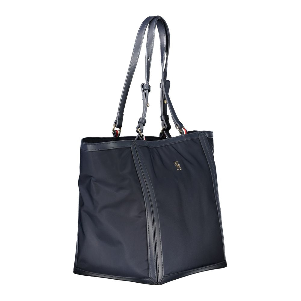 Blue Polyester Handbag - GLAMHUB BOUTIQUE 