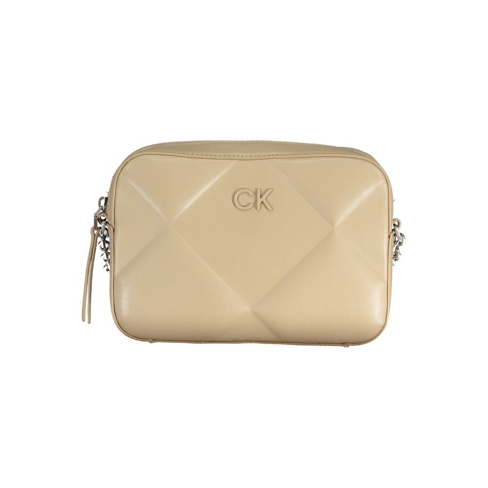 Beige Polyester Handbag - GLAMHUB BOUTIQUE 