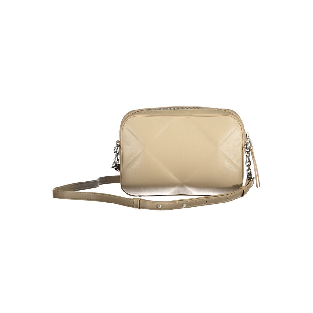 Beige Polyester Handbag - GLAMHUB BOUTIQUE 