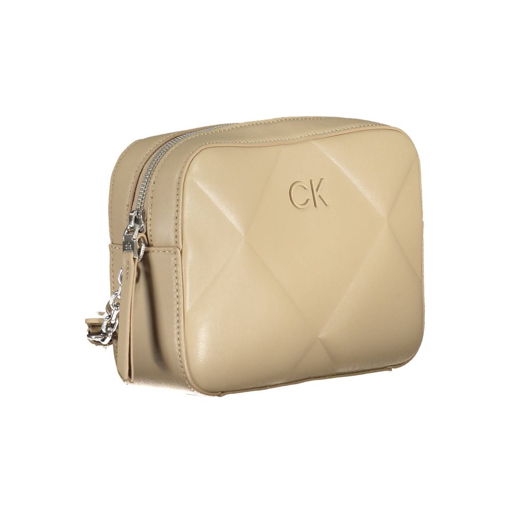 Beige Polyester Handbag - GLAMHUB BOUTIQUE 