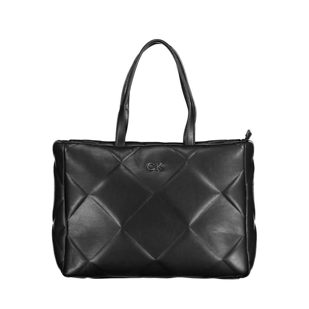 Black Polyester Handbag - GLAMHUB BOUTIQUE 