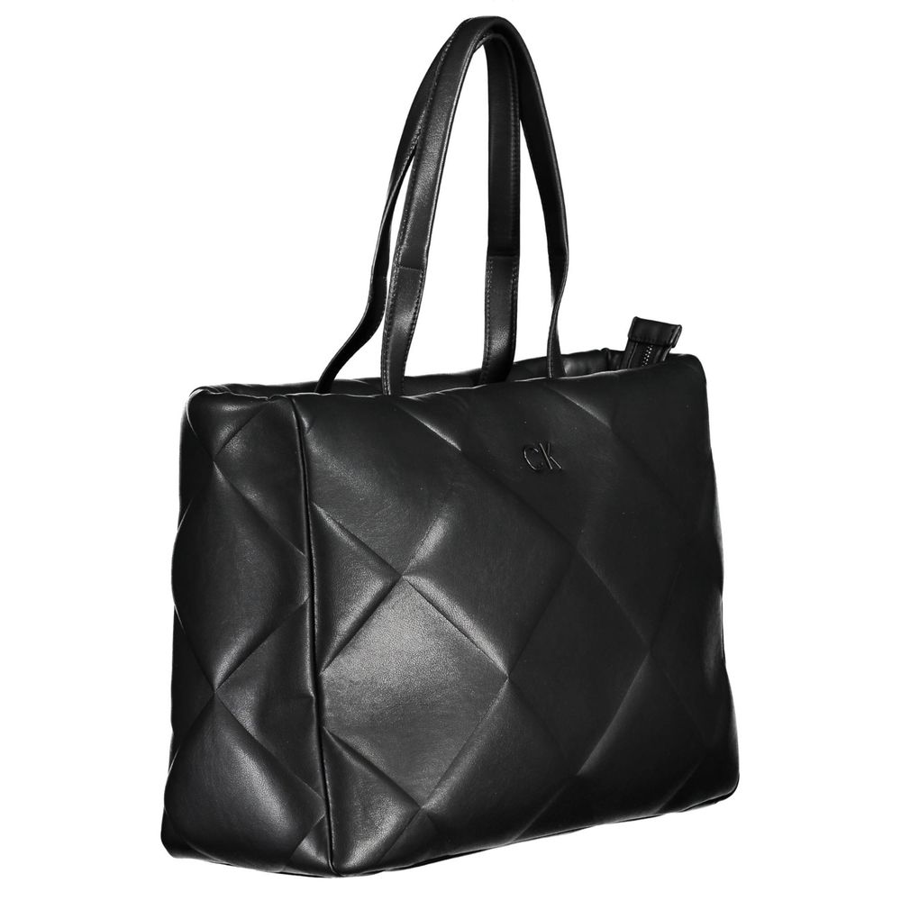 Black Polyester Handbag - GLAMHUB BOUTIQUE 