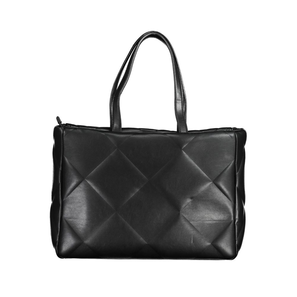 Black Polyester Handbag - GLAMHUB BOUTIQUE 